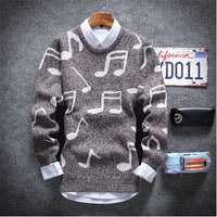 Knitted Sweater With Large Music Notes