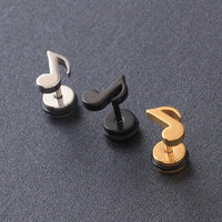 Dainty Eighth Note Ball Screw Earrings