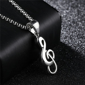 Steel Chain G-Clef Necklace