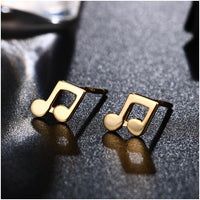 Silver/Gold-Plated Eighth Note Studs