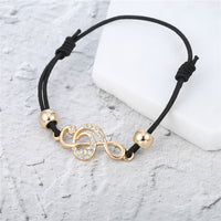 Crystal Treble Clef Rope Bracelet