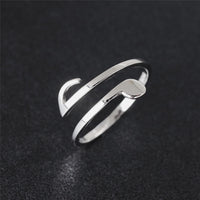 Winding Eighth Note Silver Ring