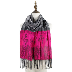 Pashmina-Style Treble Clef Scarf