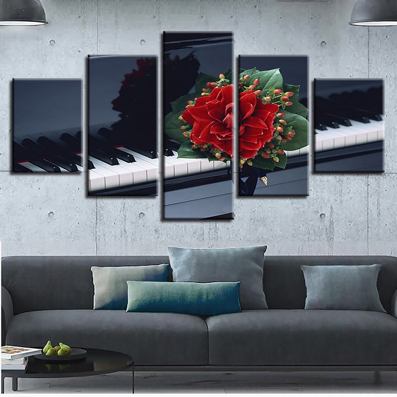 "Grand Rose" 5-Piece Oil Print