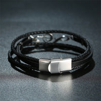 Rope & Leather Bracelet With G-Clef