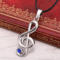 G-Clef Necklace With Leather Band