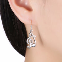 Treble Clef & Eighth Note Drop Earrings