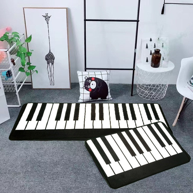 Piano Keyboard Mat with Black Frame