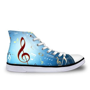 Blue Music High Top Shoes