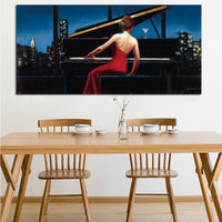 "Lady In Red" Spray-Painted Print
