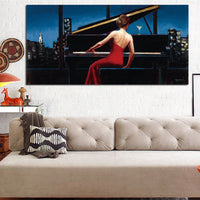 "Lady In Red" Spray-Painted Print