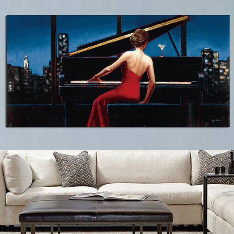 "Lady In Red" Spray-Painted Print