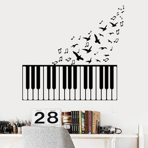 "Soaring Birds Piano" Wall Sticker