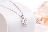 3D Silver G-Clef Necklace With Zircon