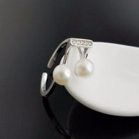 Pearl Eighth Note Sculpture Silver Ring