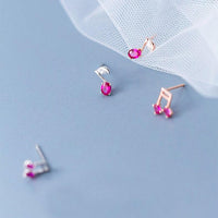 Pink Kiss Music Silver Studs