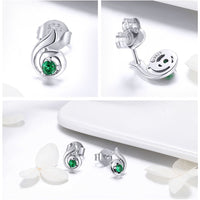 Spiral Swish Zircon Silver Studs