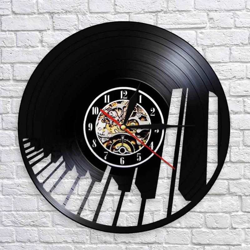 "Piano Keyboard" Backlit Vinyl Clock