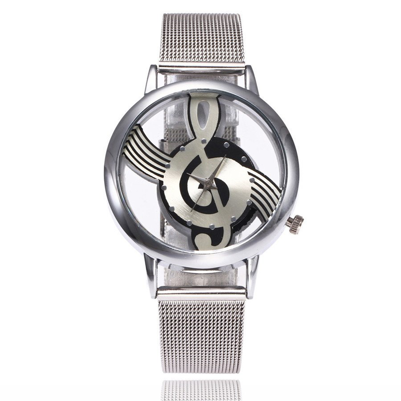 Transparent G-Clef Watch – Metal Band