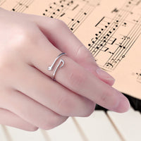 Winding Eighth Note Silver Ring